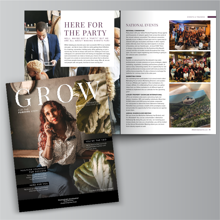 pages featured in GROW real estate magazine